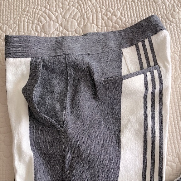 Vince sample piece blue/white cotton vertical striped pants - Picture 4 of 14